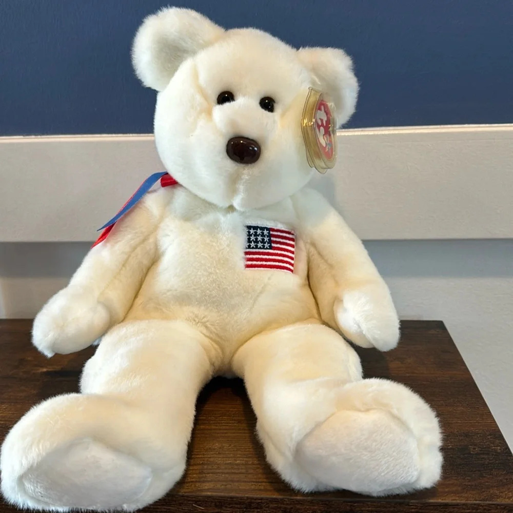 Liberty Bear Beanie Baby y2k 2000 USA Flag